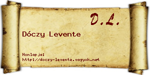 Dóczy Levente névjegykártya