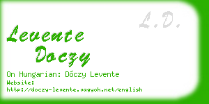 levente doczy business card