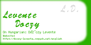 levente doczy business card